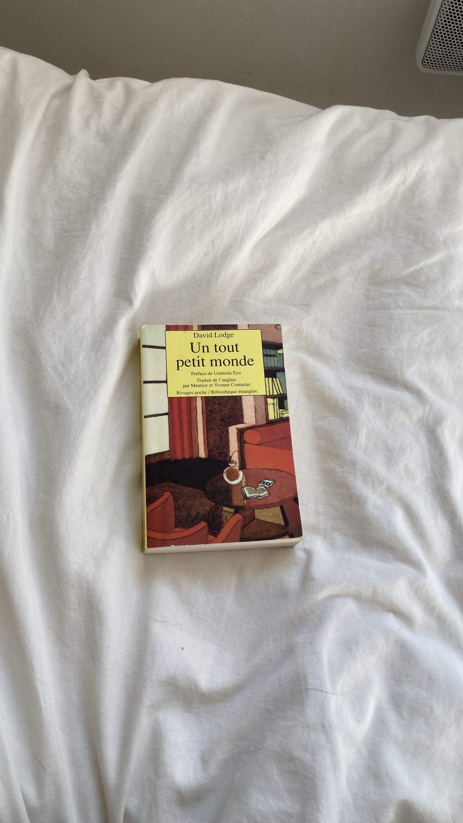 Couverture de Un tout petit monde de David Lodge (noir et blanc papier).