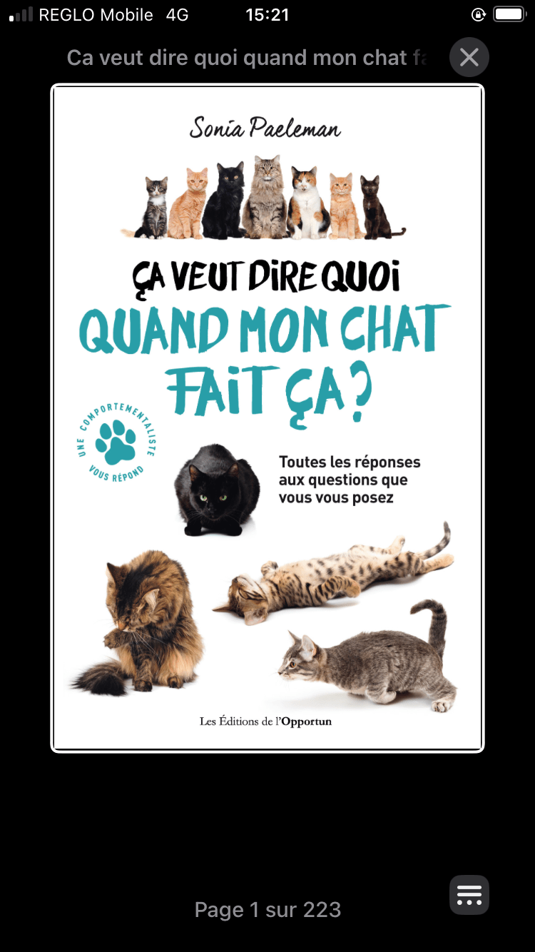 Couverture de Ça veut dire quoi quand mon chat fait ça? de Sonia Paeleman (ebook).