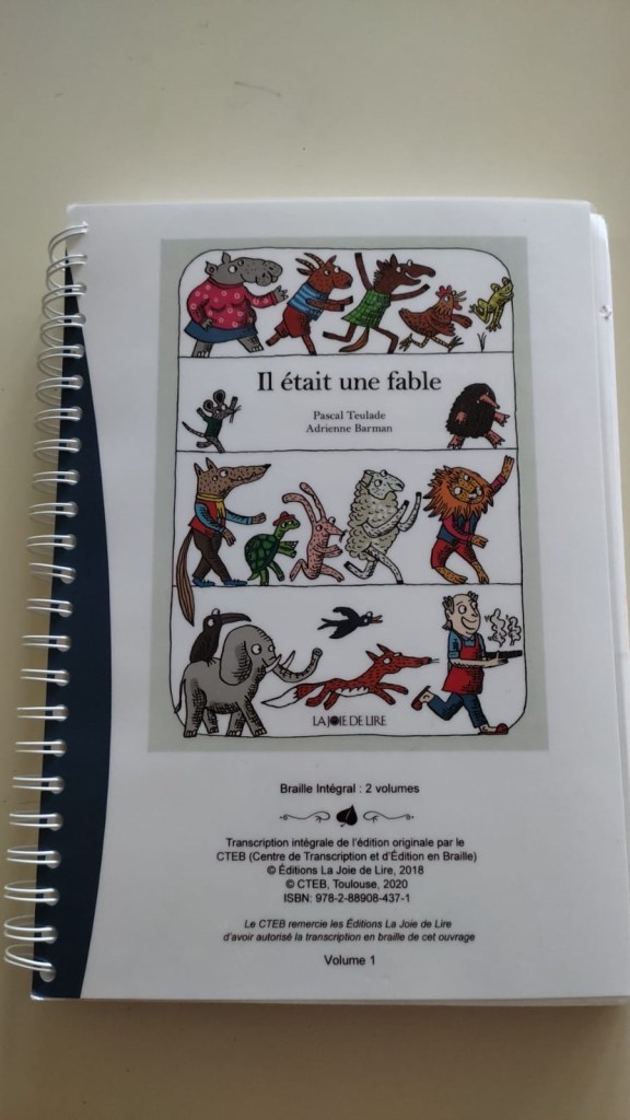 Couverture de Il était une fable de Pascal Teulade et Adrienne Barman (livre braille).
