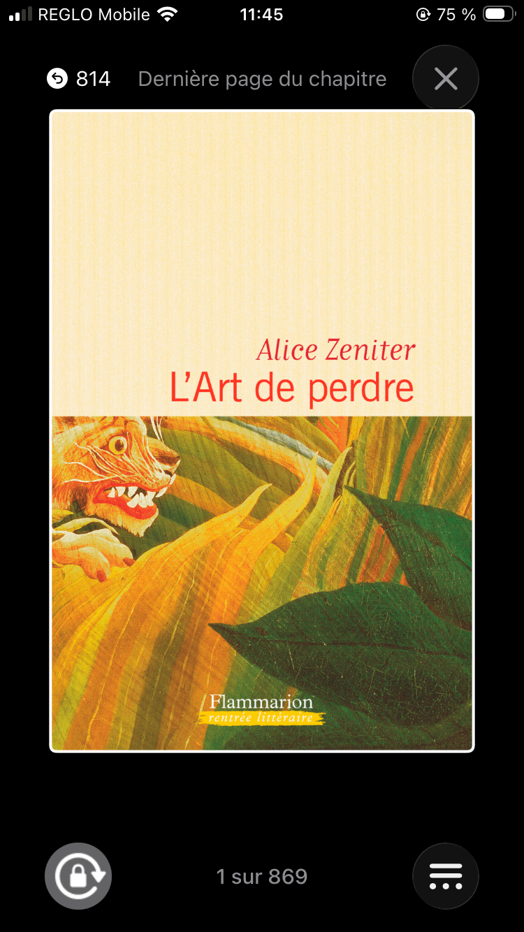 Couverture (ebook) de L'art de perdre d'Alice Zeniter.